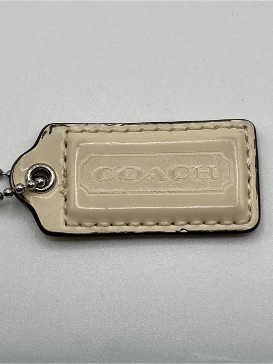 Coach Handbags - Coach Cream Leather Hang Tag with Ball Chain